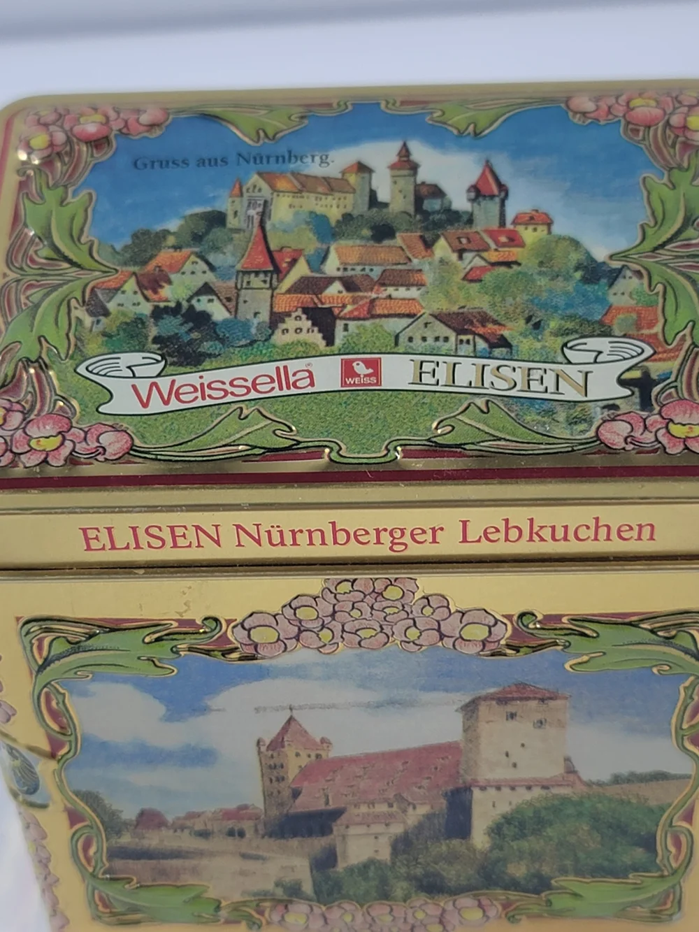 Vintage Weissella Elisen Nurnberger Lebkuchen German Tin Christmas Music Box